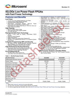 AGLE600V5-FG484 datasheet  